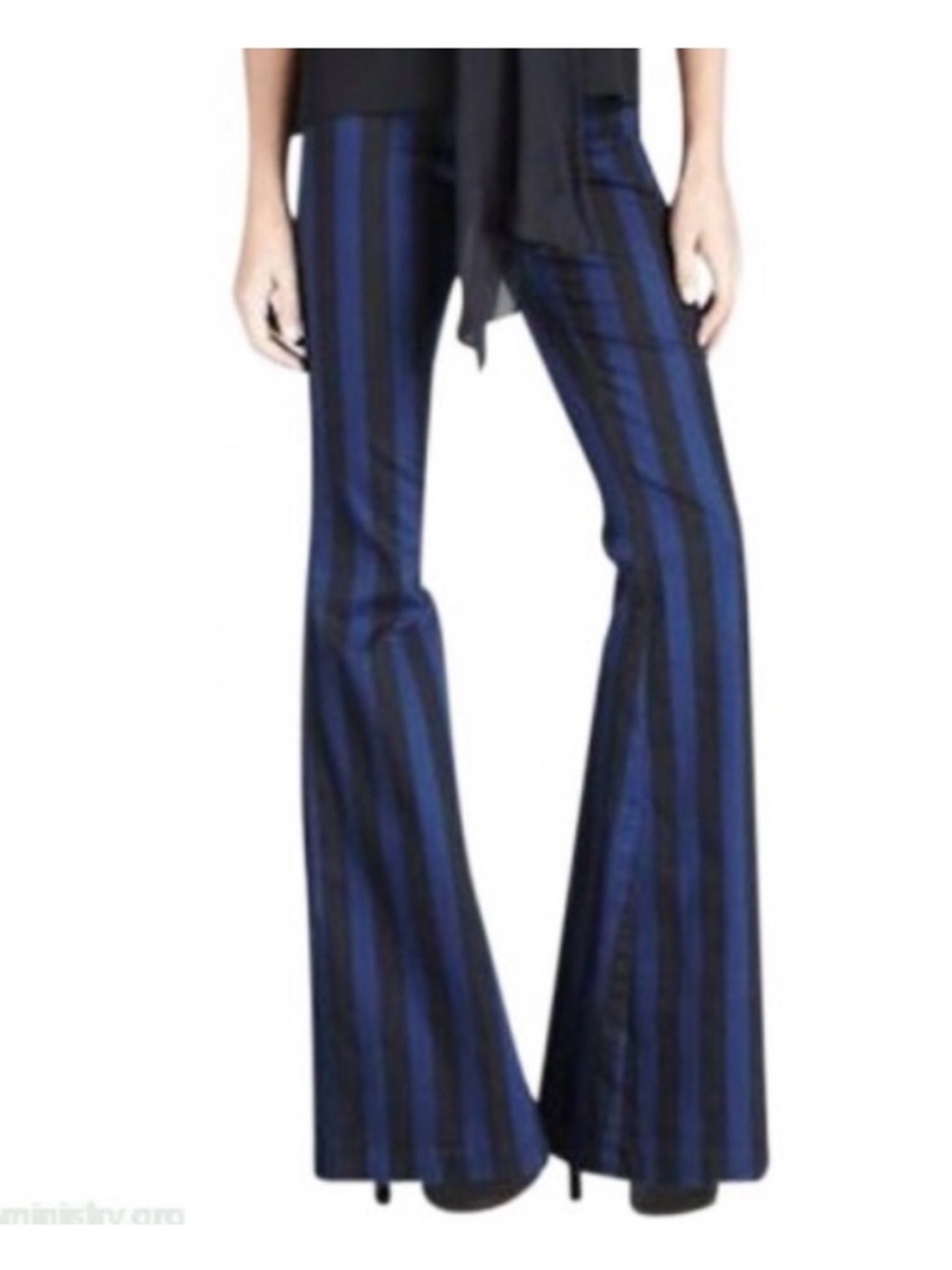 Alice + Olivia Striped High-Waist Pants